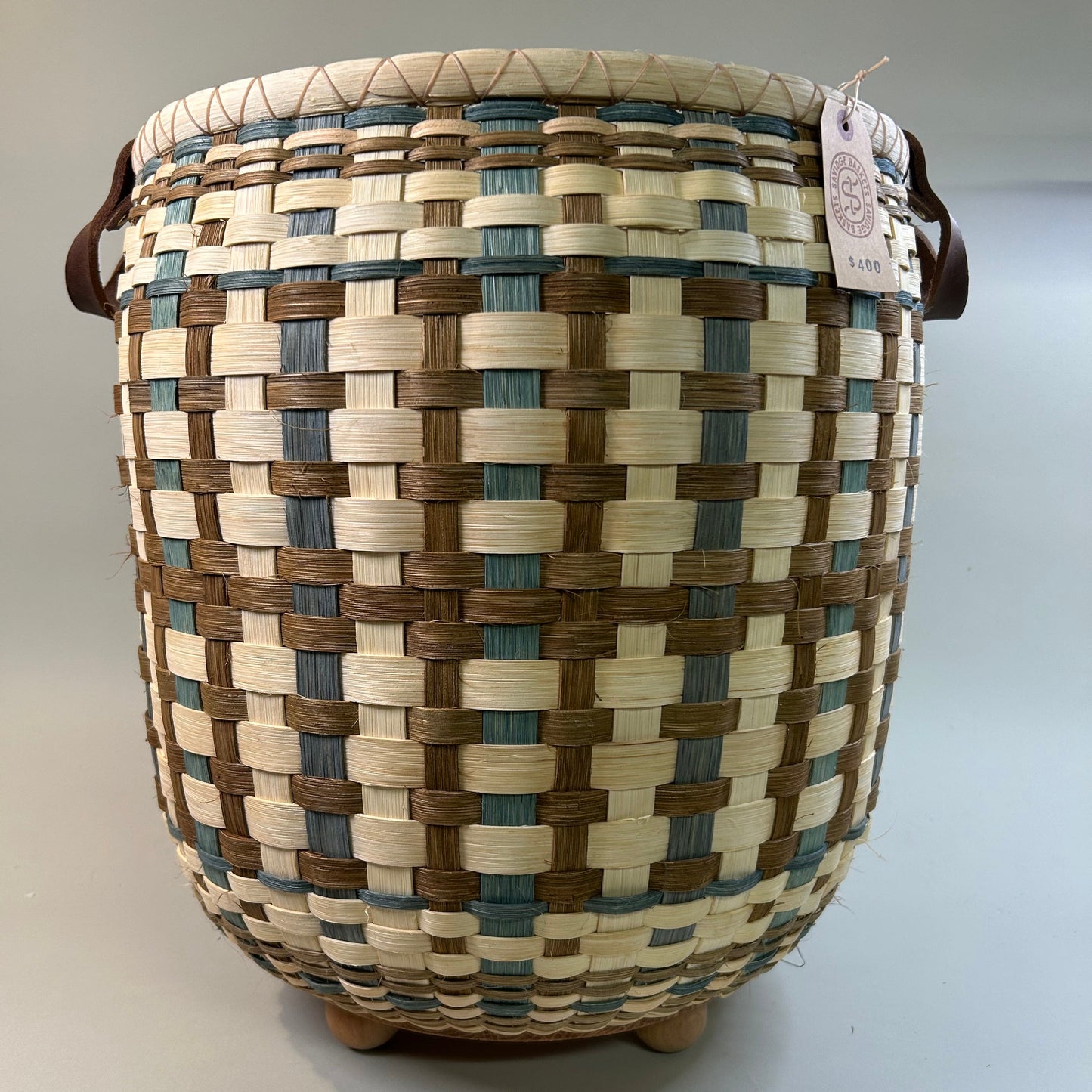 Teal Footed Floor Basket
