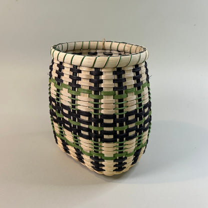 Black and Green Wooden Base Basket