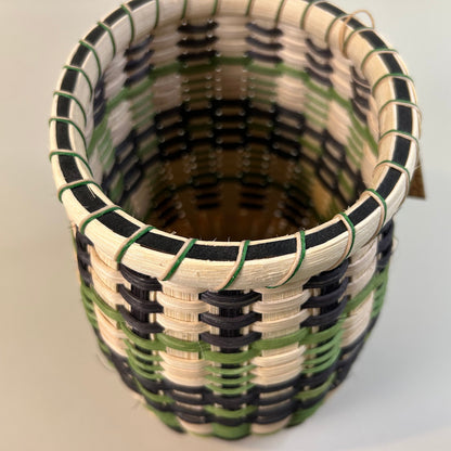 Black and Green Wooden Base Basket