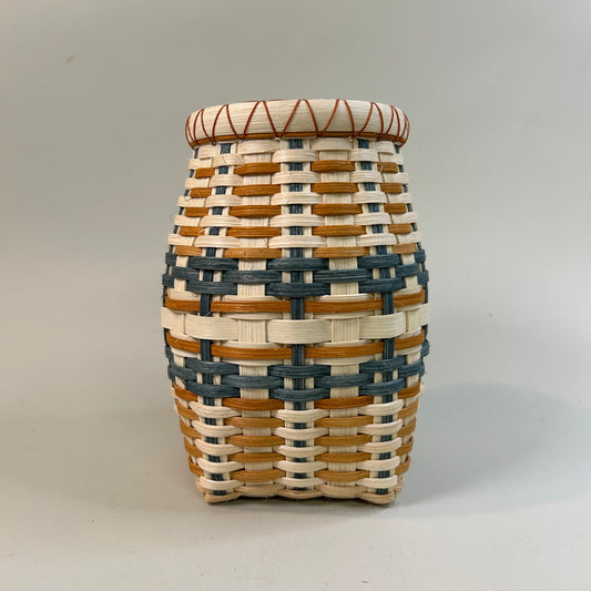 Orange and Teal Bookshelf Basket