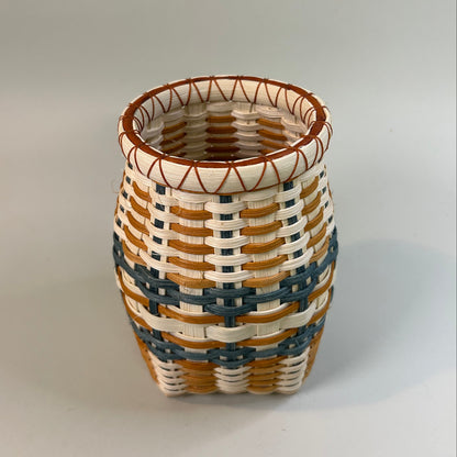 Orange and Teal Bookshelf Basket