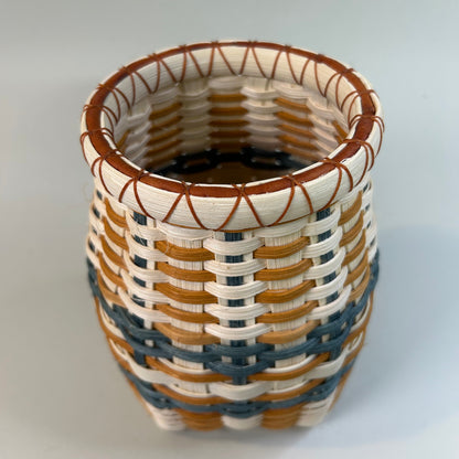 Orange and Teal Bookshelf Basket