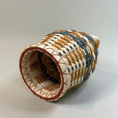 Orange and Teal Bookshelf Basket