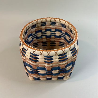 Blue and Caramel Brown Basket
