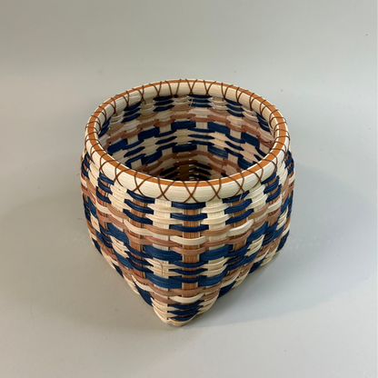 Blue and Caramel Brown Basket