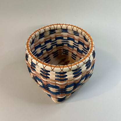 Blue and Caramel Brown Basket