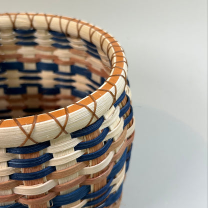 Blue and Caramel Brown Basket